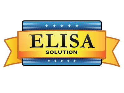 ELISA Solution Badge badge banner blue gold life science