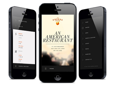 Restaurant Mobile-Site Sneak Peak bodoni clean elegant futura minimal mobile modern restaurant sophisticated typography