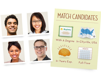 Match Candidates icons illustration people