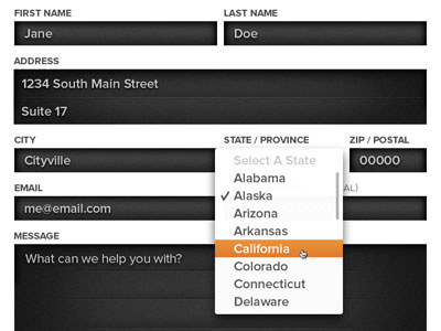 Contact Form contact design drop down form input select ui web