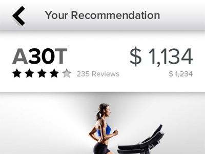 Mobile Recommendation Results e commerce fitness health mobile typography web design