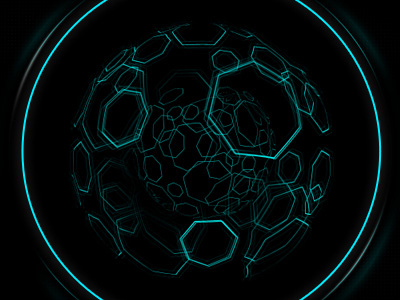 Space Orbs 2 abstract cyan orb space