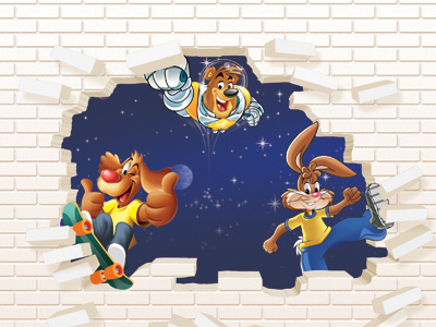 Wall Nestle breakfast breakfast cereal mascots cereal chocapic estrelitas illustration ivan kemp mad house mascots nesquick nestlé