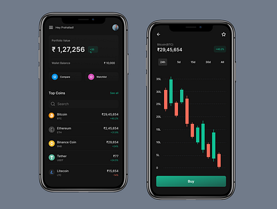 Crypto Trading App app ui visual design