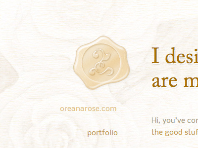 Finished Seal beige brown gold logo painting portfolio seal subtle texture vintage watercolor website