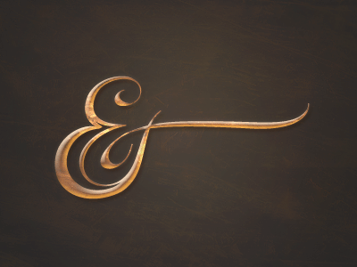 Ambersand 3d amber ampersand custom shiny swirls swirly texture typography