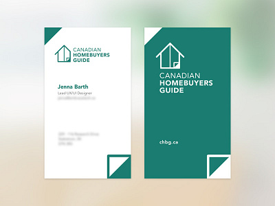 Home Buyers' Guide logo and card branding business card green illustration logo vector