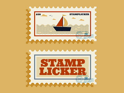 Stamplicker illustration logo stamp design typography