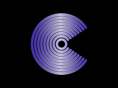 36 days of type C c circle design font gradient graphics icon illustrator letter lettering logo purple shape shine simple spin type typography