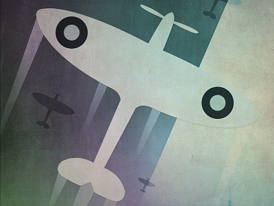 Forties event artwork 1940 aeroplane artwork british design forties illustration plane spitfire uk war world war 2