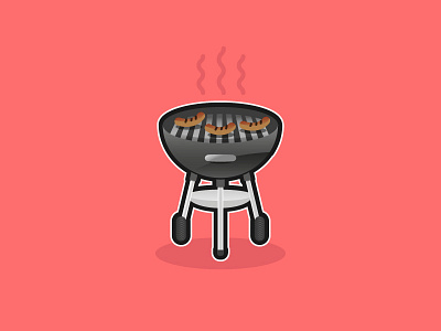 Summer BBQ bbq colour design food icon illustration minimal simple sticker summer