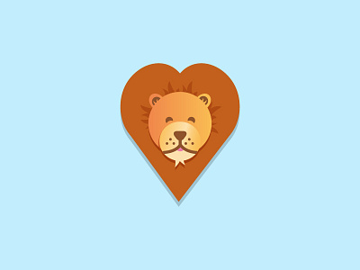 Lion illustration animal cute design drawing fun heart illustration lion simple