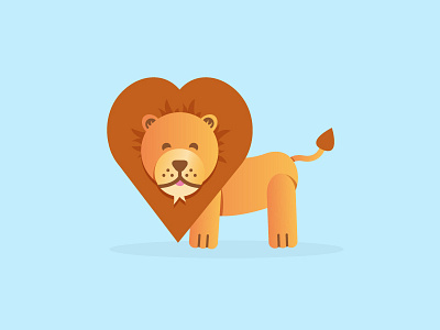 Lion illustration (update) animal design drawing fun heart illustration lion minimal simple