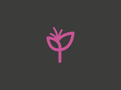 Flower logo clean flat flower icon logo mark purple saffron simple