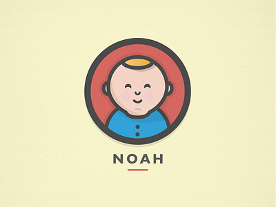 Noah baby badge boy cartoon character cute illustration