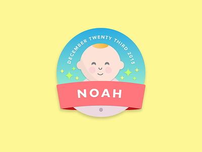 Noah V2 Alt baby badge boy bright character flat simple