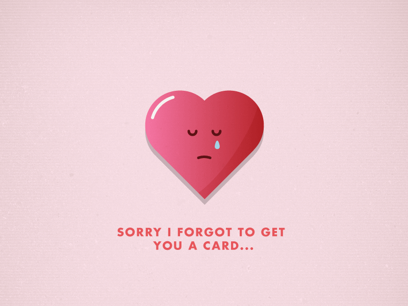 An apology cartoon face heart pink valentine