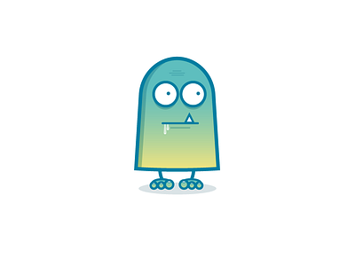 Little monster cartoon character fun icon simple