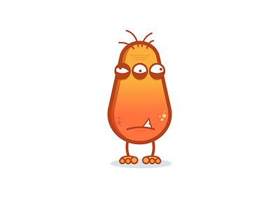Little monster 5 cartoon character fun icon simple