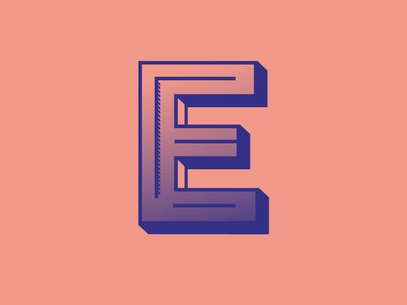 #Typehue Week 5: E typography 3d duotone