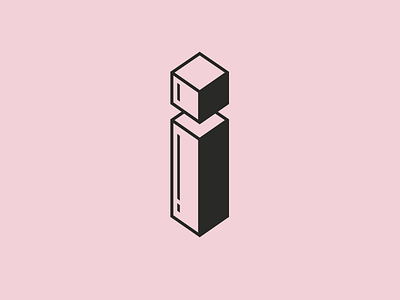 #Typehue Week 9: I black isometric letter minimal pink shade simple stroke typography