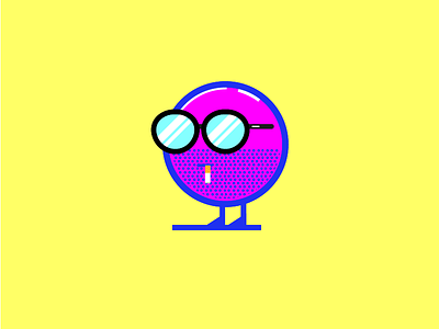 I am a Circle bright cartoon character cool cute flat illustration kids minimal shape simple stubble