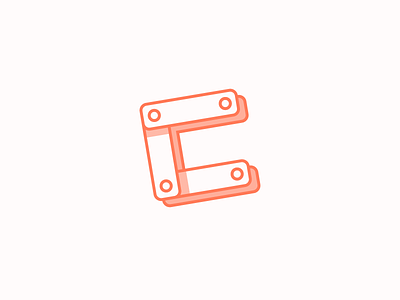 #Typehue Week 3: C construction letter meccano orange shade simple typography