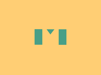 #Typehue Week 13: M blocks clean flat green letter minimal shapes simple typography yellow