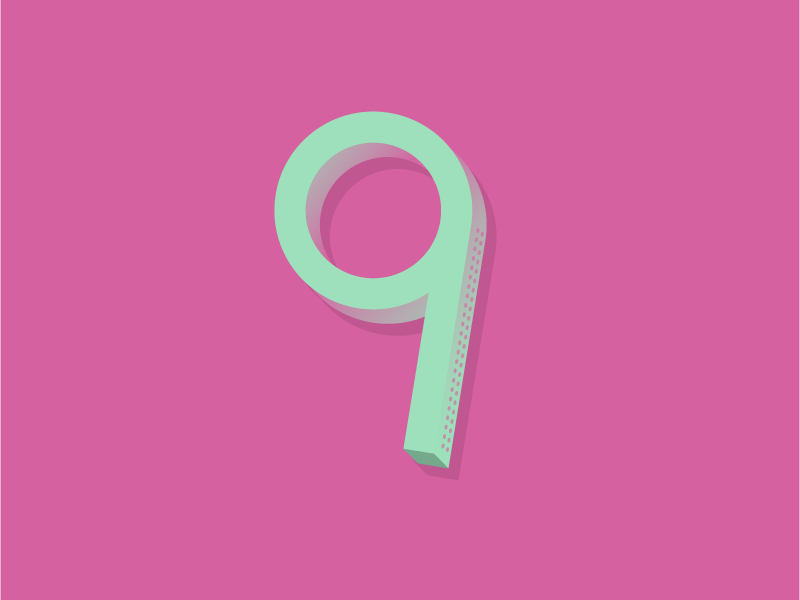 #Typehue Week 17: Q alphabet simple 3d lowercase bright green pink duotone letter typography