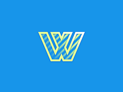 #Typehue Week 23: W bright duotone gradient icon lettering logo sharp stripes typography