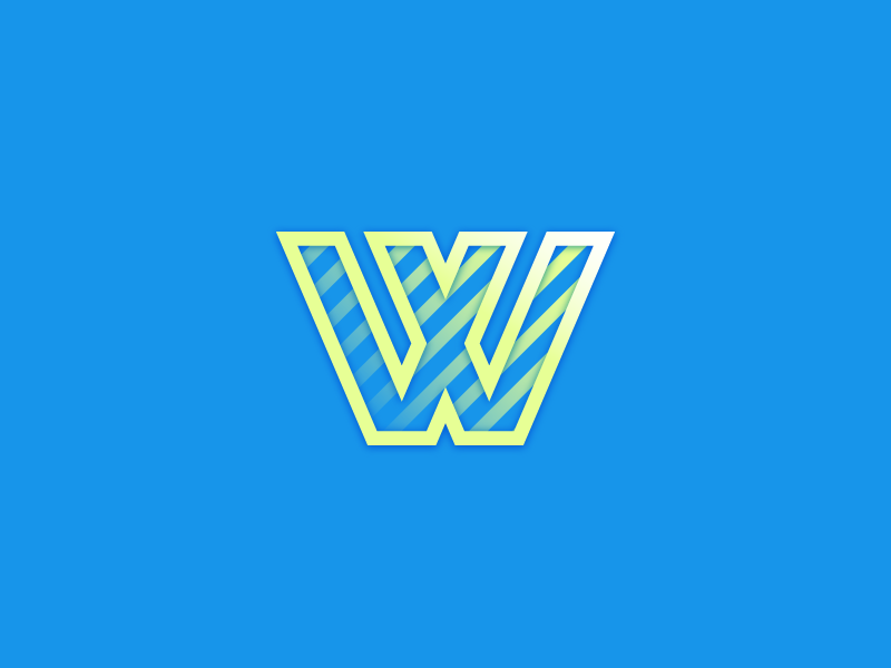 #Typehue Week 23: W duotone stripes sharp gradient bright lettering icon logo typography