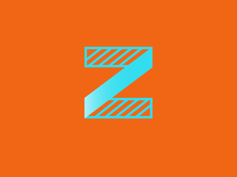 #Typehue Week 26: Z bright diagonal stripe icon logo duotone lettering alphabet