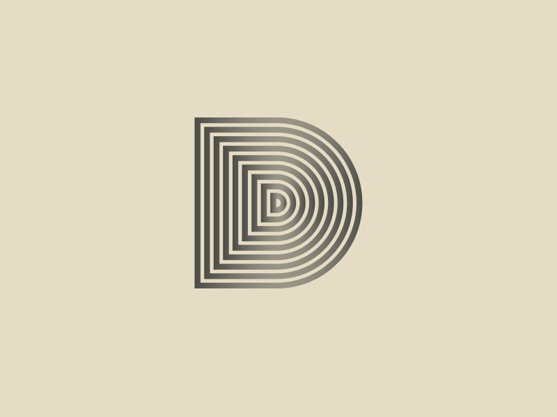 #Typehue Week 4: D illustration design alphabet gradient simple pattern lines logo lettering typography