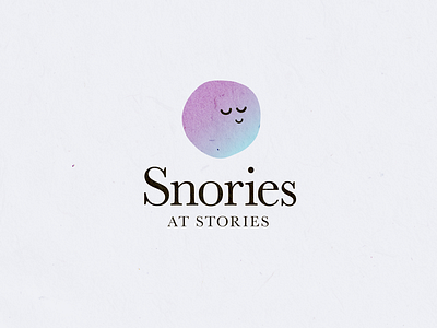 ‘Snories’ logo WIP calm character design gradient icon logo museum pastel relax story symbol