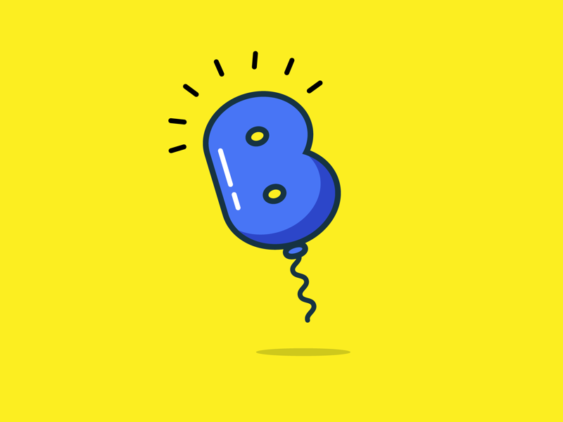B float simple colourful bold bright light balloon lettering typography 36daysoftype