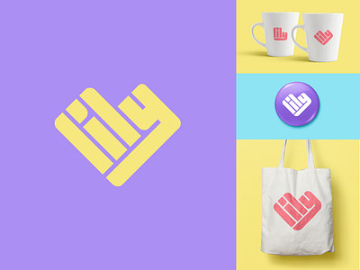 Lily rebrand bright flat fun heart icon identity lettering logo minimal rebrand simple typography