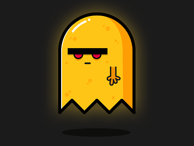 Grumpy ghost animation character cute design ghost gif illustration scary simple spooky vector