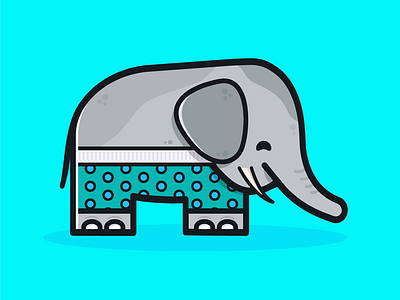 Elephant trunks bright character cute design flat happy icon illustration illustrator simple sports swimming