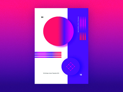 Abstract poster play abstract bright design futura gradient illustration pink poster art shapes simple typography wall art