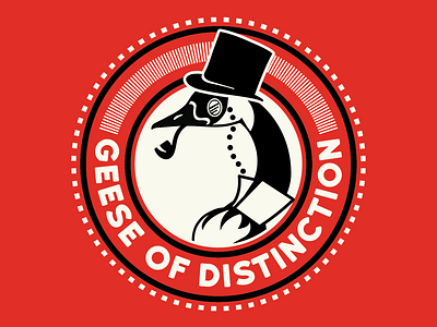 Geese of Distinction animal badge branding branding concept goose logo logo design logodesign monocle pipe top hat