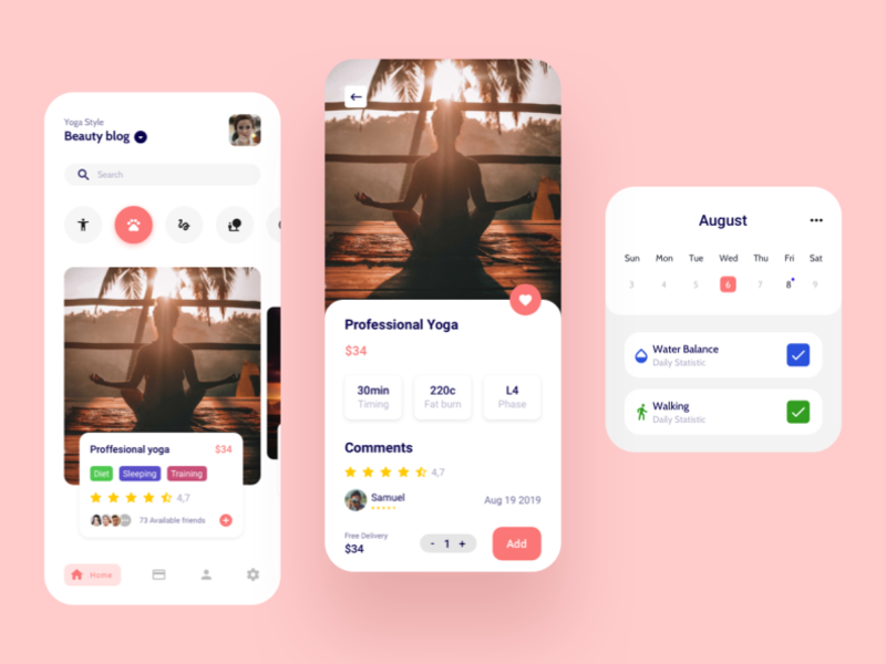 Yoga App UI Design by Kanu Ahir on Dribbble