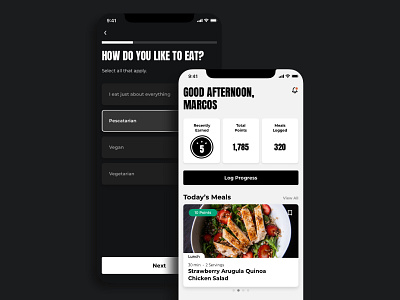 Healthy Eating App app design flat graphic design minimal ui ux web