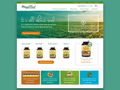 Megafood Vitamins Homepage ecommerce healthy homepage ui ui ux ux