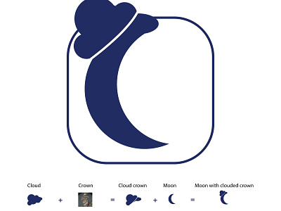 Moon with clouded crown app brand branding design icon illustration logo logo design minimal vector web
