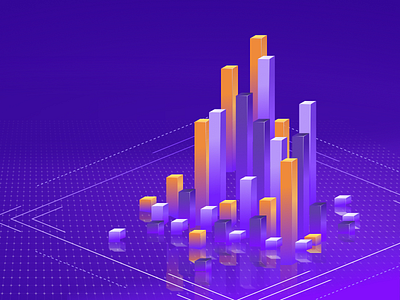 Chart Illustration 2.5d design illustrator purple storage ui