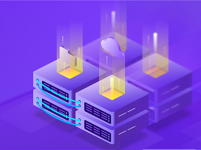 Storage Product XEDP 2.5d 3d cloud data design files illustrator purple storage x xsky