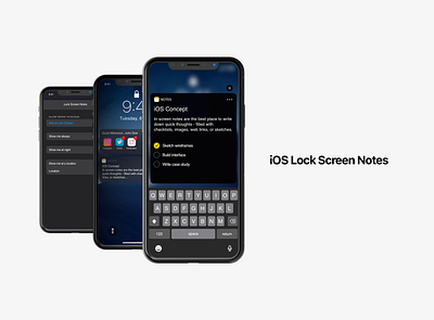 iOS Lock Screen Notes app app design design ui uidesign ux ux ui uxdesign web