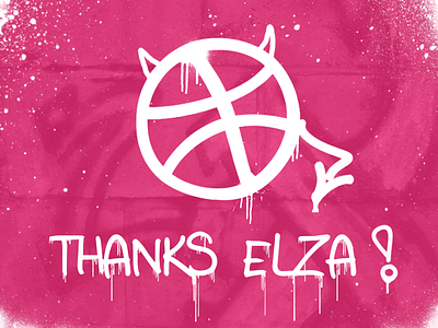 Thank you Elza! debut graffiti invite thanks