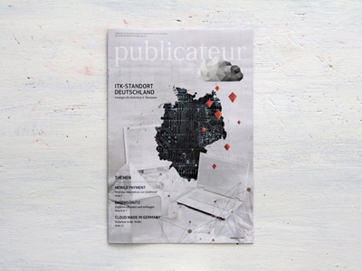 publicateur newspaper #01 | Illustration and layout cloud computing cover data security design editorial graphic illustration installation layout newspaper papercraft
