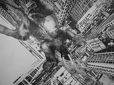Falling elephant animal biro details elephant fineart flying handdrawn illustration newyork print skyskraper